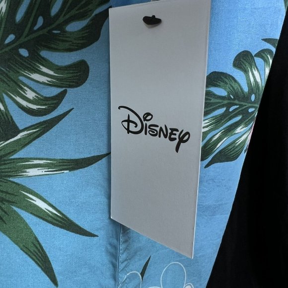 Mens‎ NEFF DISNEY Mickey Mouse Blue Floral Hawaiian Button Up Medium - NWT - Picture 7 of 8